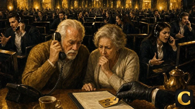 Pre-IPO shares contract handed to retirees inside a crowded phone sales room